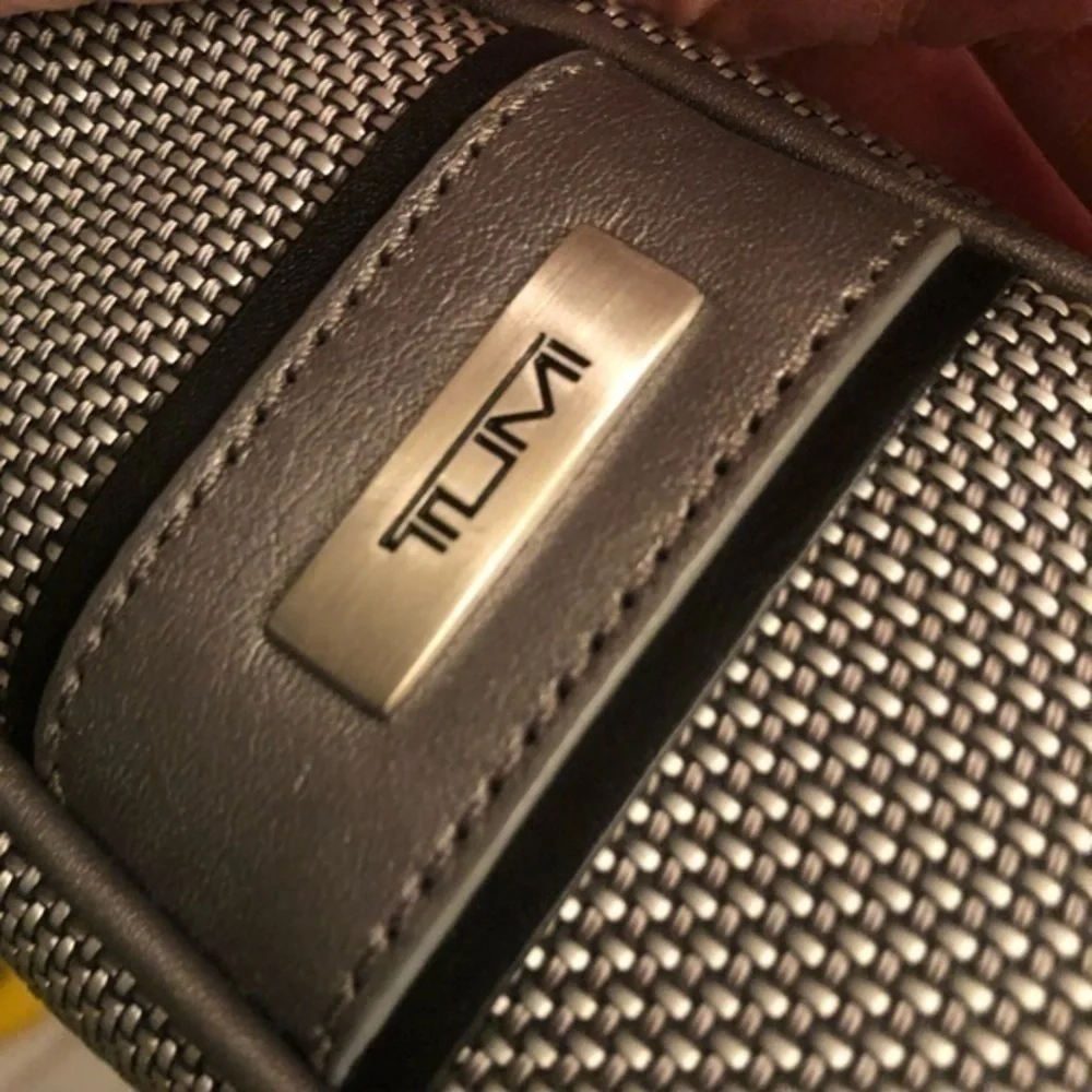 Tumi gray silver laptop briefcase business bag